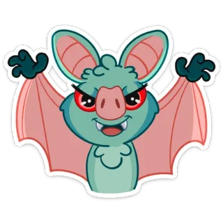 😡 591f73b3 박쥐, 동물, 할로윈, 만화, 생물, 괴물 telegram sticker