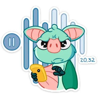 😡 898c1d10 20.32 만화, 동물, 일러스트, 스티커, 귀여운, 돼지, 폰 telegram sticker