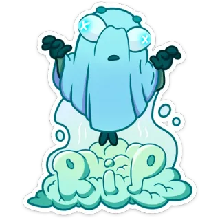 👻 b12c6d79 RIP 유령, 찢김, 만화, 죽음, 귀여운 telegram sticker