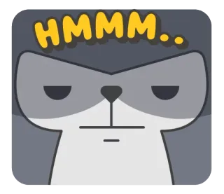 🦍 544f6914 HMMM... pensando, hmm, dubbio, ponderando, considerando, gatto telegram sticker