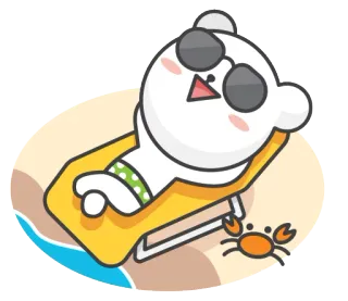 🏖 56723c83 orso, occhiali da sole, spiaggia, granchio, estate, relax telegram sticker