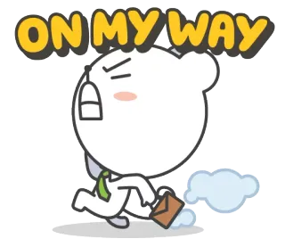 🏃‍♂️ d766ef3d ON MY WAY in arrivo, andando, correndo, di fretta, affari, cartone animato, ufficio telegram sticker