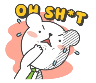 🤭 e3b99dc6 OH SH*T orso, cartone animato, oh merda, shock, sorpresa telegram sticker