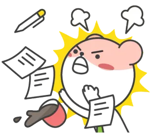 🤬 f08e18ff arrabbiato, cartone animato, frustrato, carta, stressato, ufficio, scocciato telegram sticker