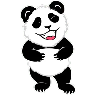 😂 be23d75c Panda, Dier, Schattig, Cartoon, Beer, Lachend, Blij telegram sticker