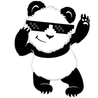 😎 bf0b1585 Panda, Beer, Zonnebril, Cartoon, Dier, Dab telegram sticker