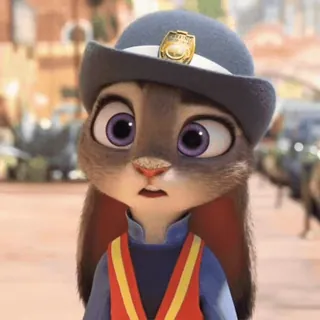 🍂 5cba8d91 Judy Hopps Zootopia coelho, coelhinho, polícia, policial, desenho animado, animal whatsapp sticker