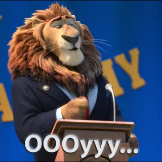 😮 35ec2584 Mayor Lionheart Zootopia OOOyyy... zoomania, lionheart, bürgermeister, löwe, cartoon whatsapp sticker