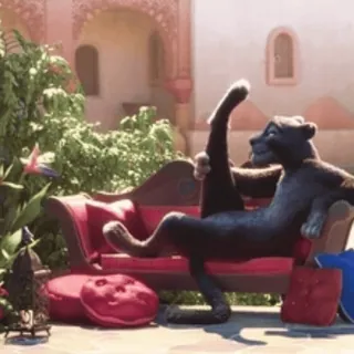 😛 3de652c5 panter, santai, mowgli, nyaman, kucing, bagheera whatsapp sticker