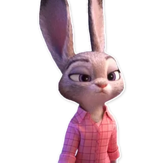 😕 0595f138 Judy Hopps Zootopia konijn, konijn, politie, cartoon, Disney, agent telegram sticker