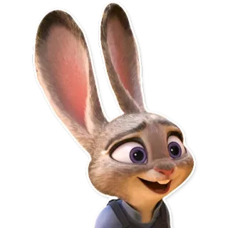 😃 06bf7513 Judy Hopps Zootopia konijn, konijn, politie, agent, zootropolis, disney telegram sticker