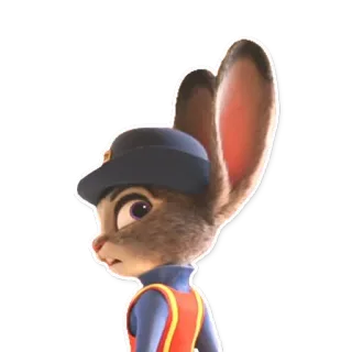 😕 153e4c07 Judy Hopps Zootopia konijn, politie, agent, konijn, cartoon telegram sticker