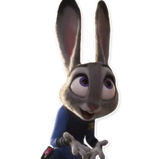 😃 19fa5c21 Judy Hopps Zootopia konijn, politie, agent, zootopia, cartoon, disney telegram sticker