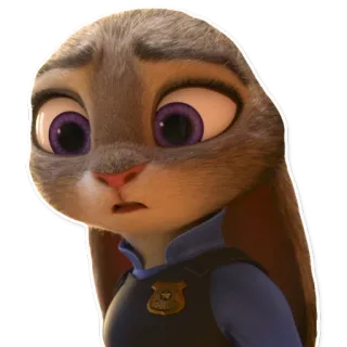 😯 438801dd Judy Hopps Zootopia cartoon, konijn, konijntje, politie, agent, schattig telegram sticker