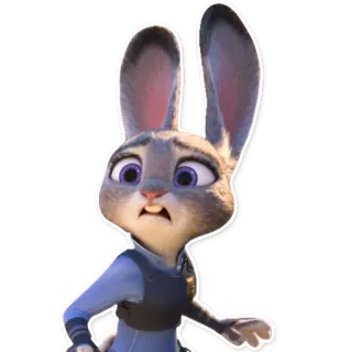 😨 52cd8bcc Judy Hopps Zootopia konijn, politie, agent, zootropolis, cartoon telegram sticker