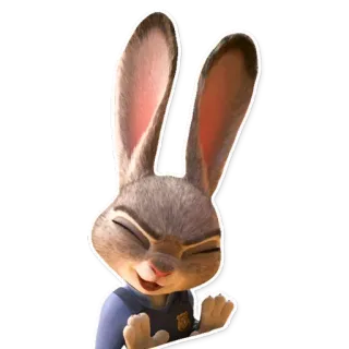 😦 583af422 Judy Hopps Zootopia konijn, politie, cartoon, dier, agent telegram sticker