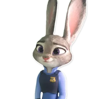🙂 6ca542df Judy Hopps Zootopia cartoon, konijn, politie, agent, zootropolis telegram sticker