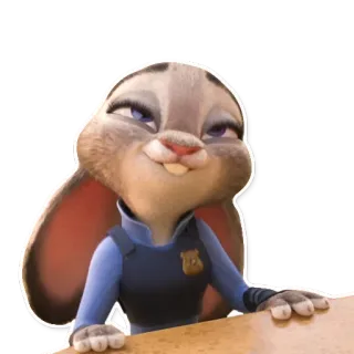 😜 73de8f0d Judy Hopps Zootopia konijn, politie, konijntje, zootropolis, cartoon telegram sticker