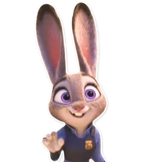 👏 77a76598 Judy Hopps Zootopia politie, konijn, cartoon, agent, dier telegram sticker