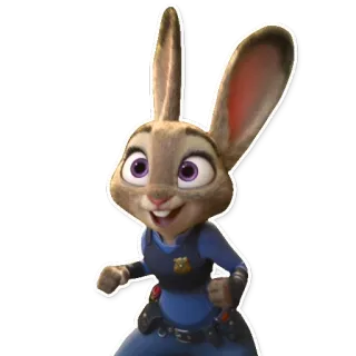 😄 7d108c2a Judy Hopps Zootopia konijn, politie, cartoon, agent, dier telegram sticker