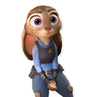 😐 93570227 Judy Hopps Zootopia cartoon, agent, konijn, politie, zootropolis telegram sticker
