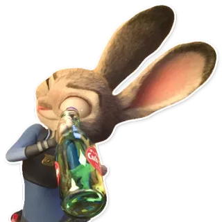 🤓 956473aa Judy Hopps Zootopia cartoon, Zootropolis, Judy Hopps, konijn, drankje telegram sticker