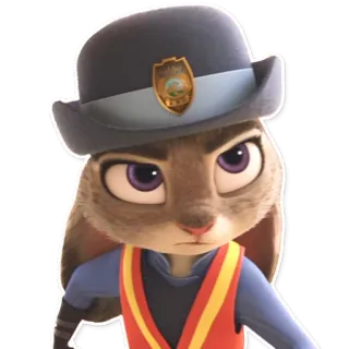 😠 a0e47adb Judy Hopps Zootopia politie, konijn, cartoon, agent, dier telegram sticker