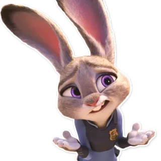 🤗 a333a7a9 Judy Hopps Zootopia konijn, politie, zootopia, schattig, cartoon telegram sticker