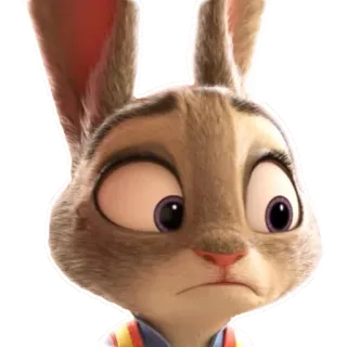 😕 caece0c8 Judy Hopps Zootopia konijn, politie, cartoon, disney, konijntje, agent telegram sticker