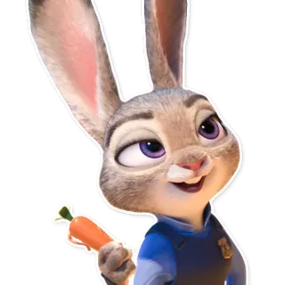 😉 d016bba6 Judy Hopps Zootopia konijn, cartoon, politie, agent telegram sticker