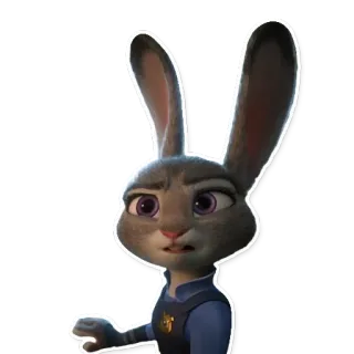 😏 e17d3f81 Judy Hopps Zootopia konijn, politie, agent, cartoon, dier telegram sticker