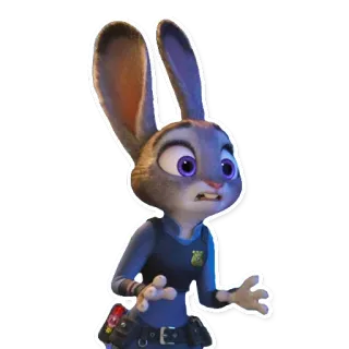😦 ec1ebfe7 Judy Hopps Zootopia konijn, politie, agent, cartoon, Disney, Zootropolis telegram sticker
