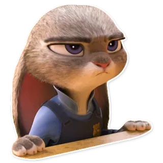 😡 ee3f0e95 Judy Hopps Zootopia konijn, politie, agent, serieus, zootropolis telegram sticker