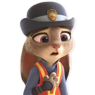 😦 eeec23c3 Judy Hopps Zootopia konijn, politie, agent, cartoon, konijntje telegram sticker