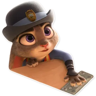 💰 f1ba8b64 Judy Hopps Zootopia politie, konijn, zootropolis, disney, konijntje, agent telegram sticker