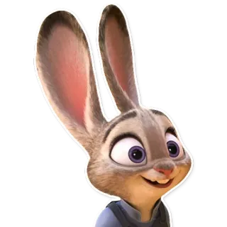 😀 f6e7037a Judy Hopps Zootopia konijn, agent, politie, animatie, cartoon, Disney telegram sticker