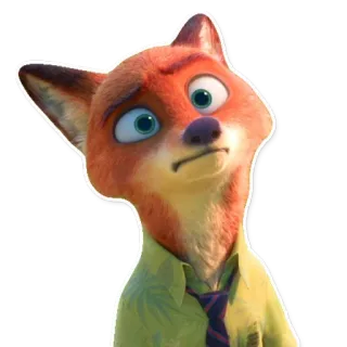 🙁 04a59ce4 Nick Wilde Zootopia Kartun, Rubah, Binatang, Karakter, Disney whatsapp sticker