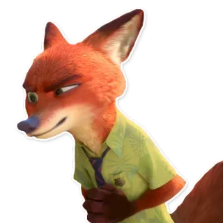 😏 6eac7fcd Nick Wilde Zootopia rubah, disney, kartun, hewan, karakter whatsapp sticker