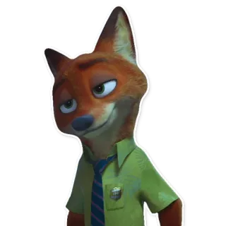 😏 77b68d37 Nick Wilde Zootopia rubah, kartun, zootopia, disney, nick wilde whatsapp sticker