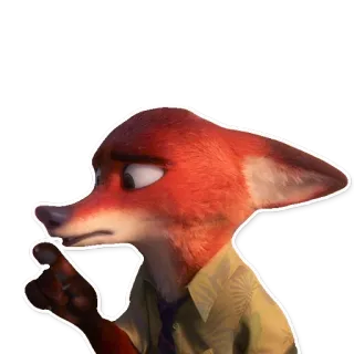 😷 ad4b0e6f Nick Wilde Zootopia rubah, binatang, karakter, kartun, jari tengah whatsapp sticker