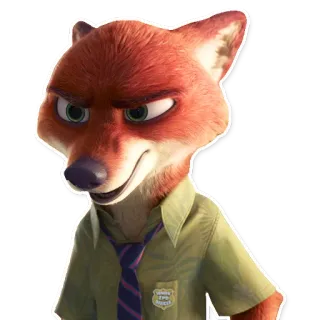 😠 bdb2a13f Nick Wilde Zootopia rubah, Zootopia, Nick Wilde, kartun, karakter, polisi whatsapp sticker