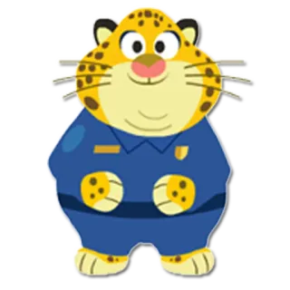 🐯 0d54f00d Luipaard, Politie, Dier, Agent, Cartoon, Schattig telegram sticker