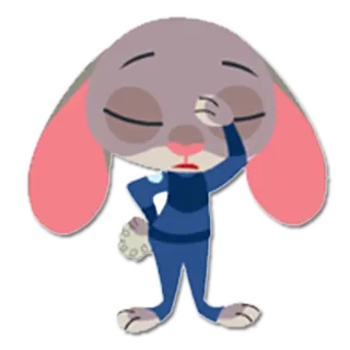 ✋ 2efc43b7 Judy Hopps Zootopia Judy Hopps, Zootropolis, konijn, politie, agent, facepalm, teleurgesteld telegram sticker
