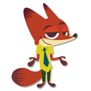 😏 a5f725c0 vos, cartoon, personage, dier, illustratie, animatie telegram sticker