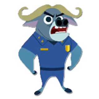 😤 d9395c3e Chief Bogo Zootopia Zootropolis, Chief Bogo, Cartoon, Politie, Buffel telegram sticker