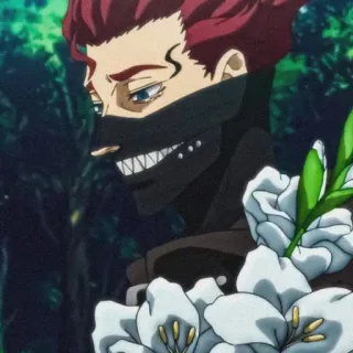 🦴 8156344d 动漫, 花, 面具, 森林 telegram sticker