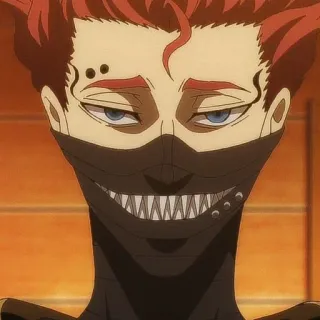 🦴 f0ff2790 Leopold Vermillion Black Clover 动漫, 漫画, 角色, 红发, 口罩 telegram sticker