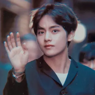 👋 f80aa677 kpop, sänger, winken, idol, v, bts telegram sticker
