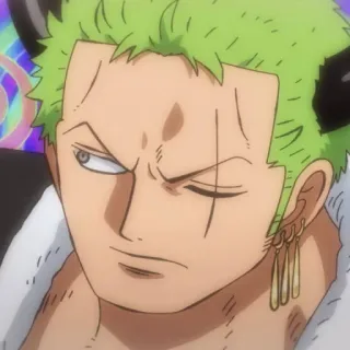 😒 0e9b8cbb Roronoa Zoro One Piece Anime, Manga, Pirata, Espadachín, Sombrero de paja telegram sticker