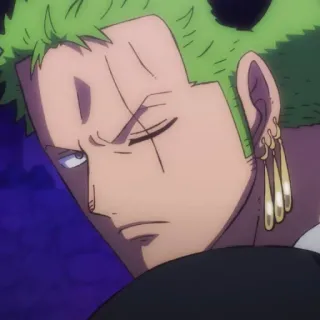 😠 2e10e032 Zoro One Piece Anime, One Piece, Roronoa, Espadachín, Pirata telegram sticker